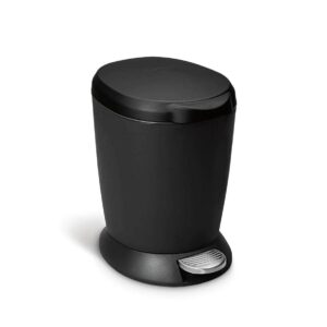 Avendris 6L Black Plastic Pedal Bin – Compact & Hygienic Waste Bin