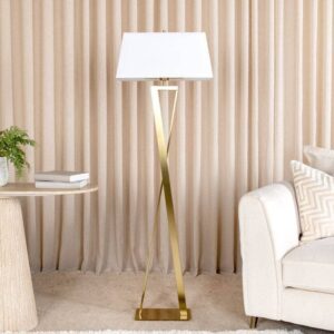 Avendris Satin Brass Floor Lamp – Elegant Modern Lighting