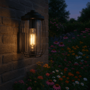Avendris Black Outdoor Wall Light with PIR Sensor – Secure & Stylish