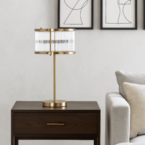 Avendris Brushed Gold Table Lamp – Modern Ambient Lighting