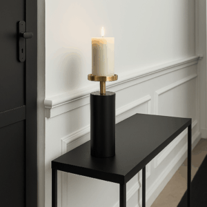 Avendris Small Black & Gold Candle Holder – Elegant Accent Piece