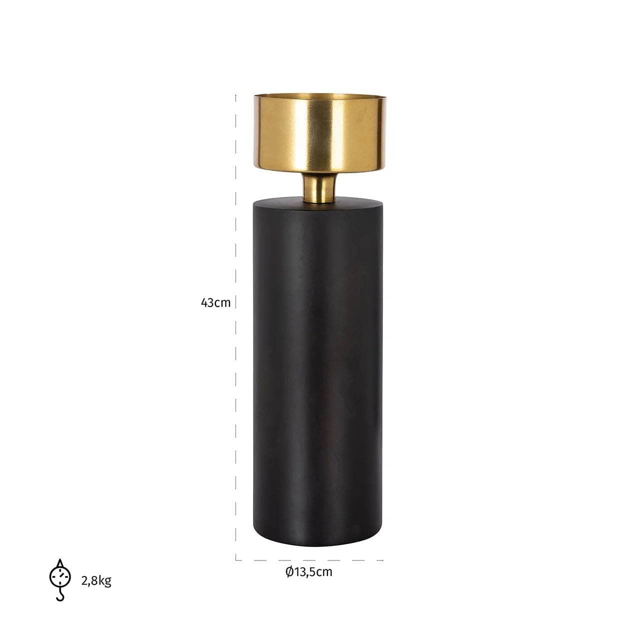 Avendris Large Black & Gold Candle Holder – Bold Elegant Accent - Image 3