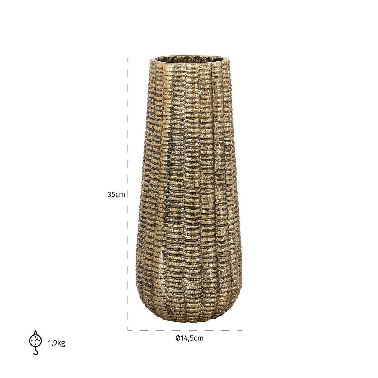 Loran Brushed Gold Vase - Small - Image 5
